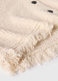 Cotton Boucle Fringe Cardigan