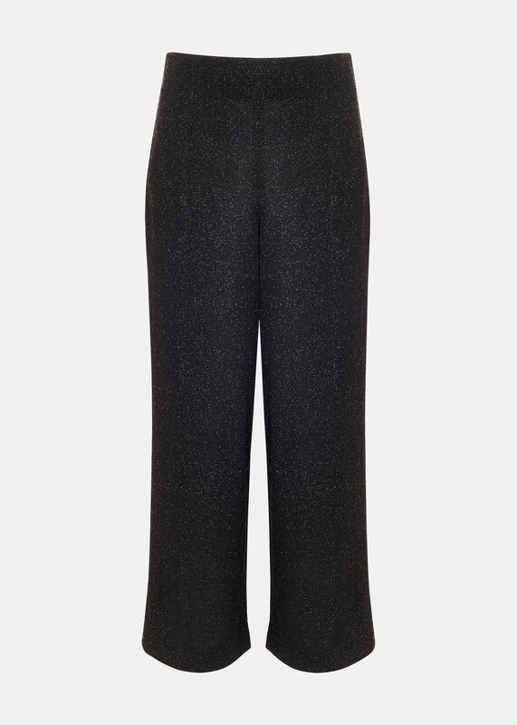 Black Eva Sparkle Cropped Trouser