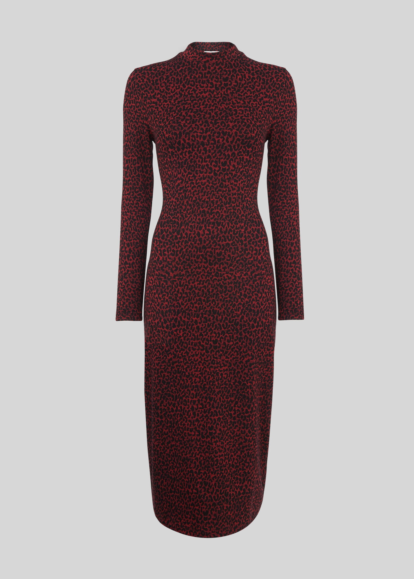 Burgundy Animal Jersey Jacquard Dress WHISTLES Whistles