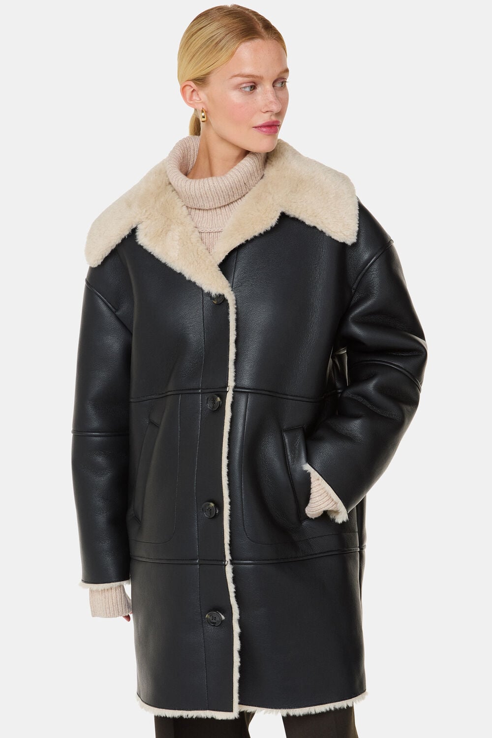 Black Luella Faux Fur Coat
