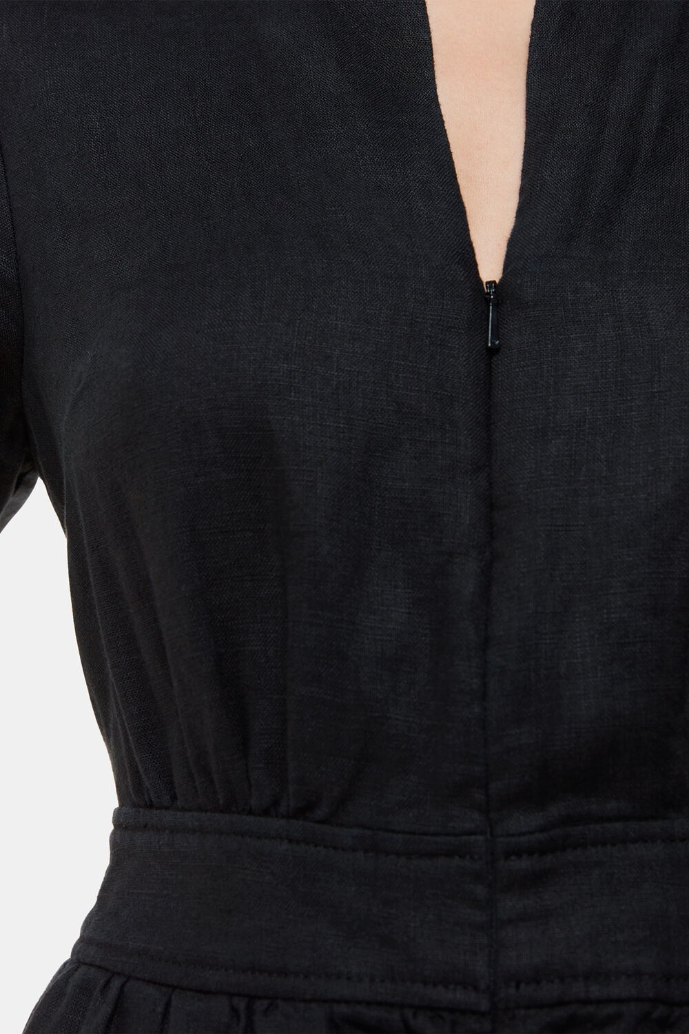 Black Cosima Linen Jumpsuit
