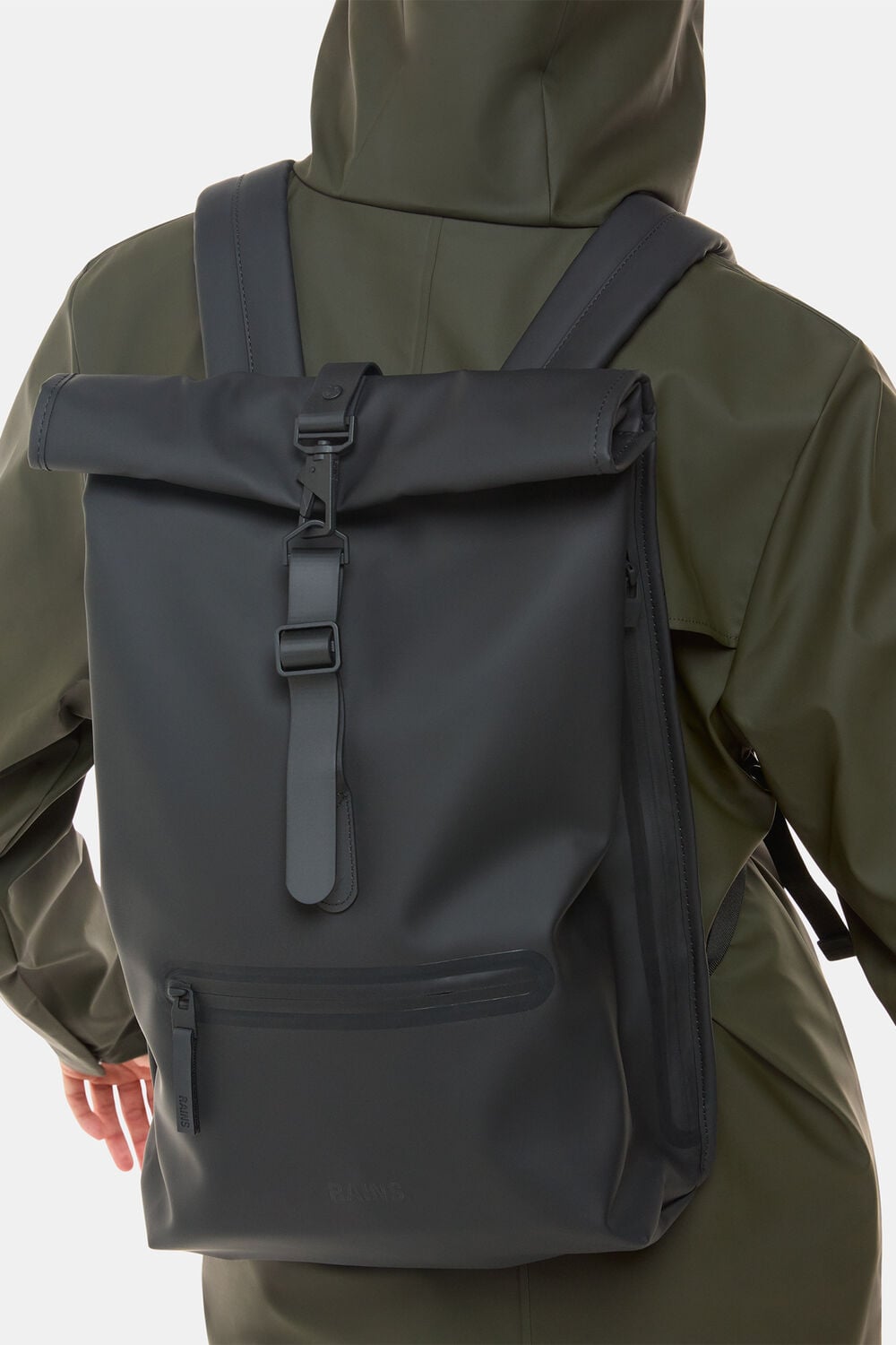 Black Rains Roll Top Backpack