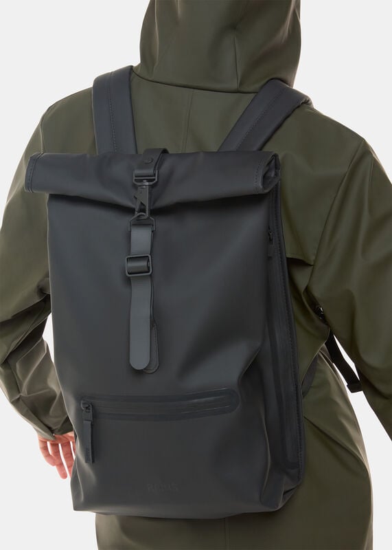 Black Rains Roll Top Backpack