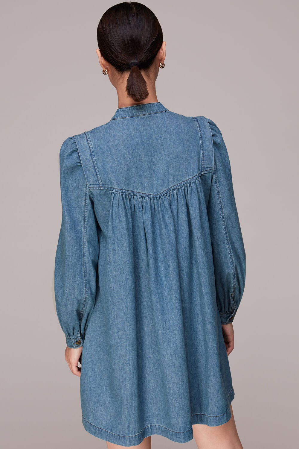 Chambray Denim Trapeze Dress