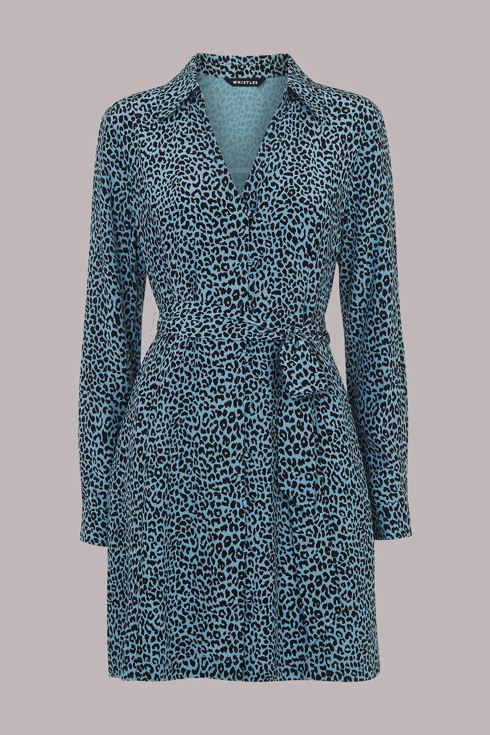 Contrast Leopard Belted Dress