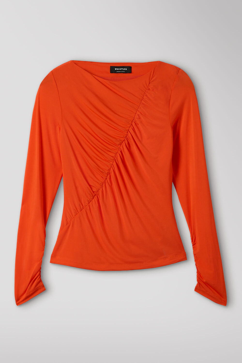 Orange Asymmetric Gathered Top