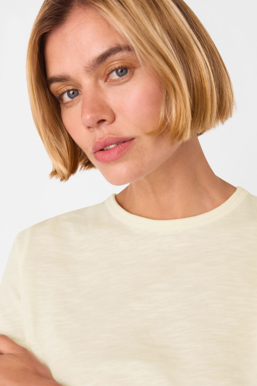 Cream Posie Double Trim Tee
