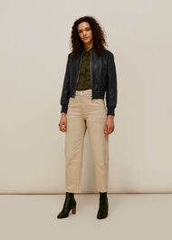 Cropped Bomber Jacket Black