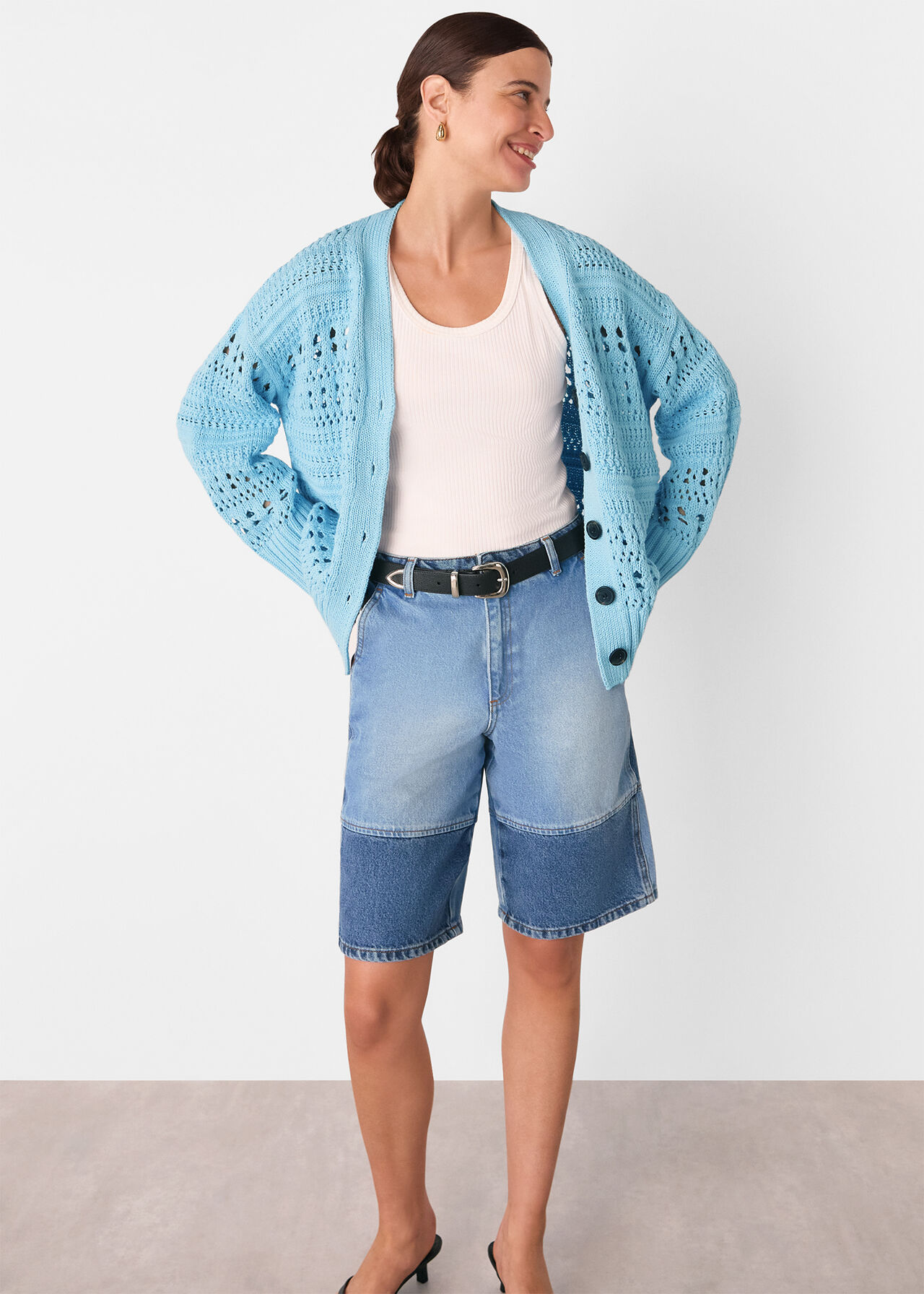 Cotton Pointelle Cardigan