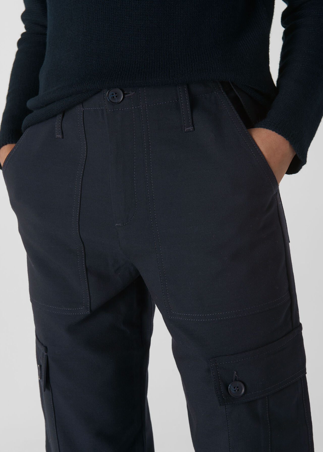 Navy Steffi Utility Cargo Trouser | WHISTLES