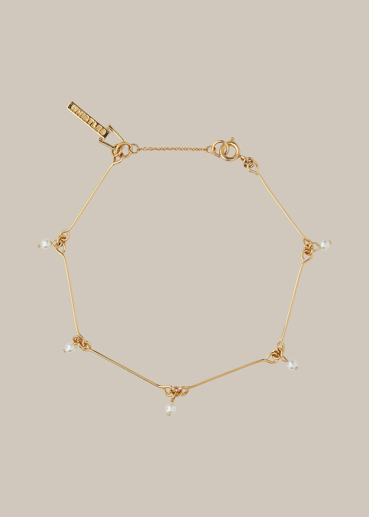 Gold/Multi Pip Pearl Bracelet | WHISTLES | Whistles UK