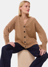 Cashmere Blend Ribbed Cardigan