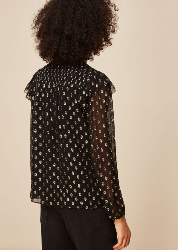 Black Metallic Dobby Sophia Top