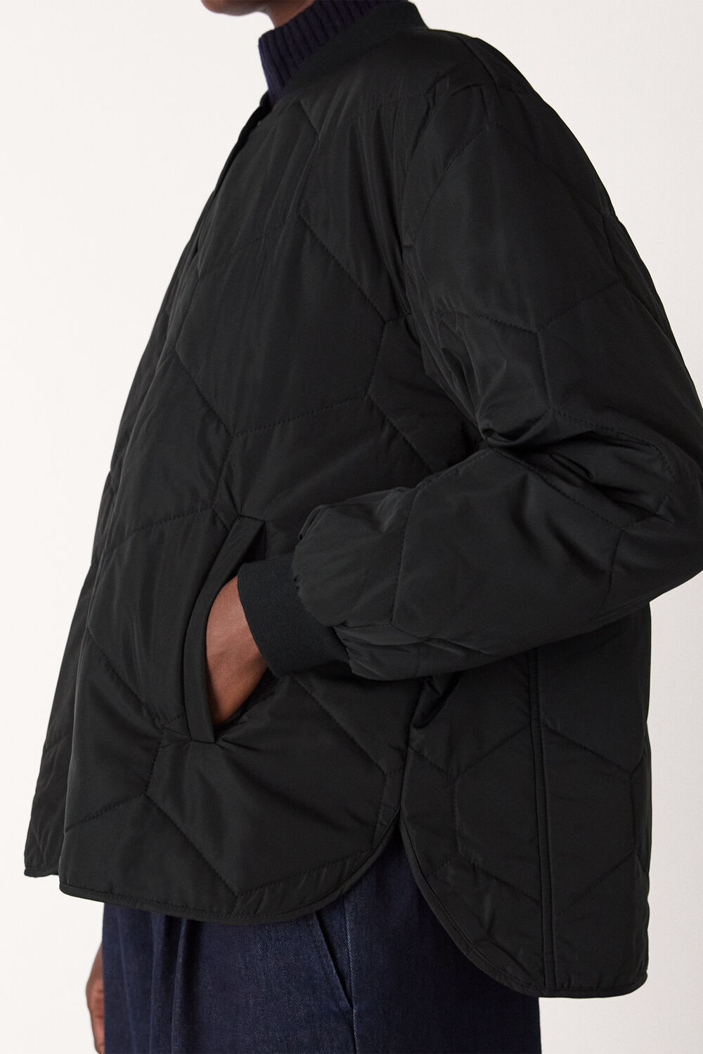 Black Ida Short Quilted Coat