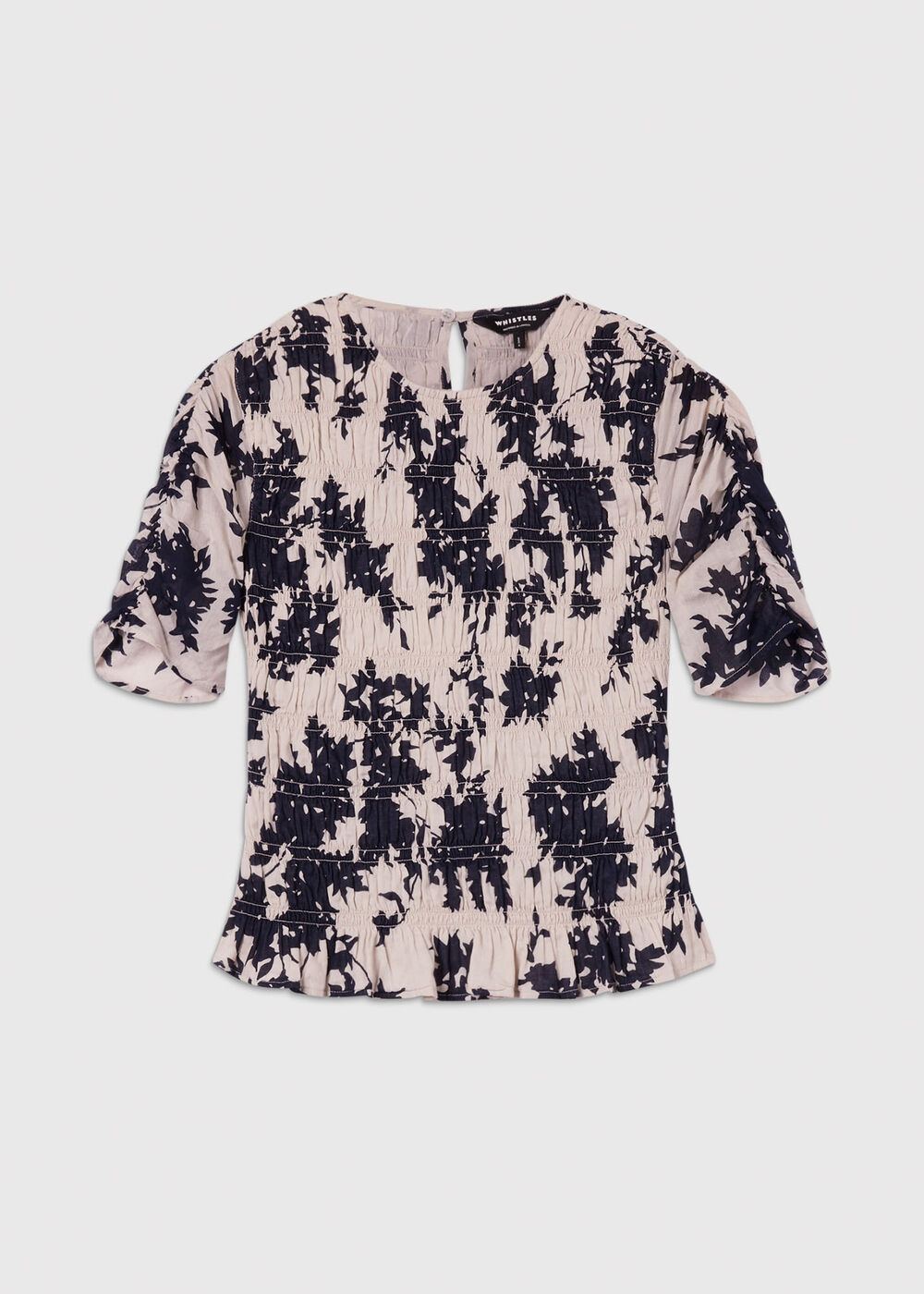 Shadow Floral Shirred Top