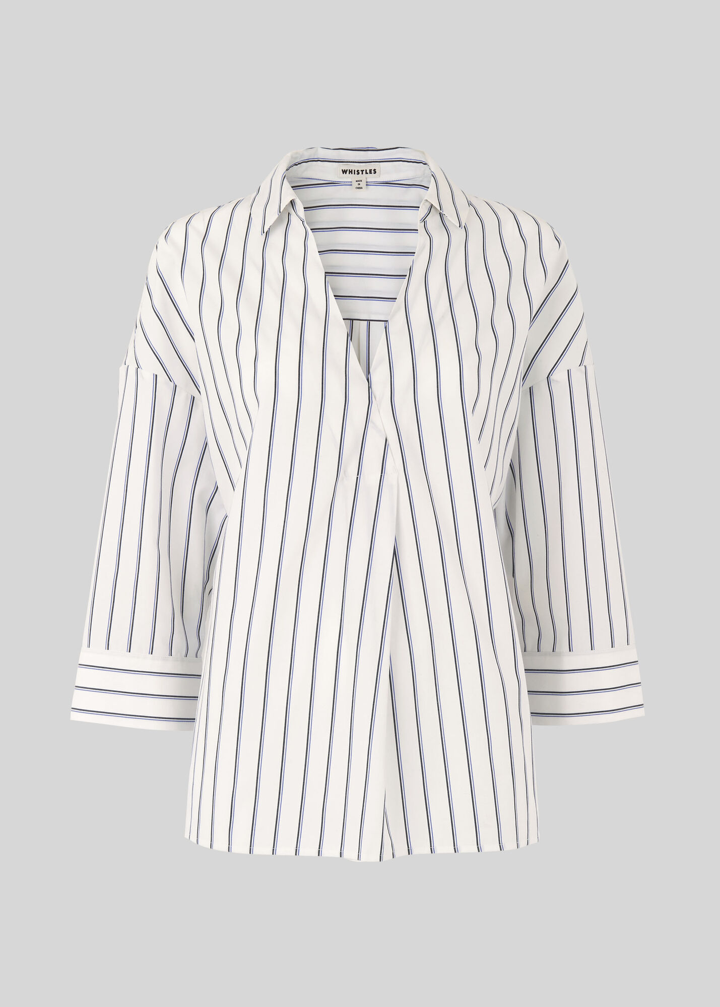 Lola Stripe Shirt, Blue/Multi | WHISTLES