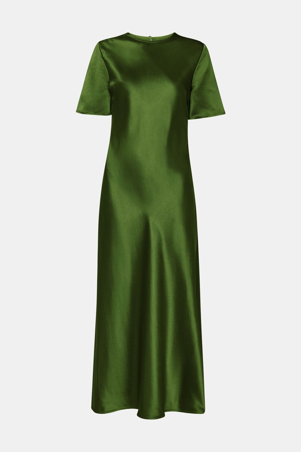 Green Avery Satin Twist Dress