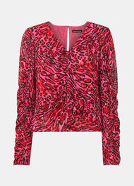 Waving Leopard Gathered Top