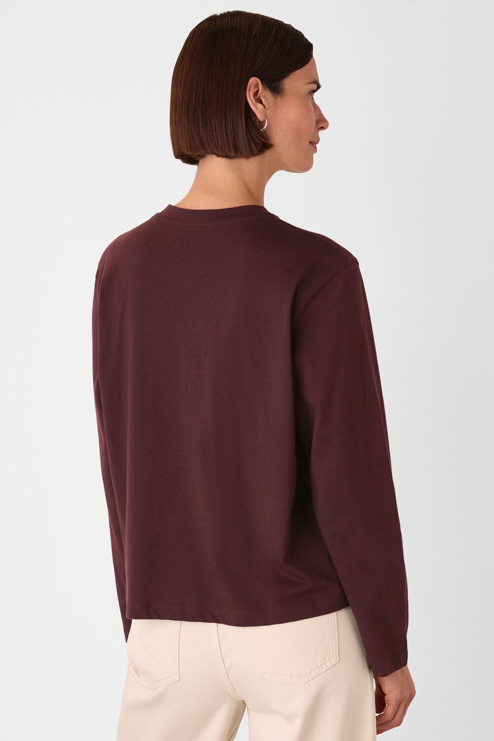 Burgundy Relaxed Long Sleeve Tee