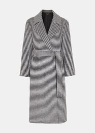 Petite Celia Houndstooth Wrap Coat