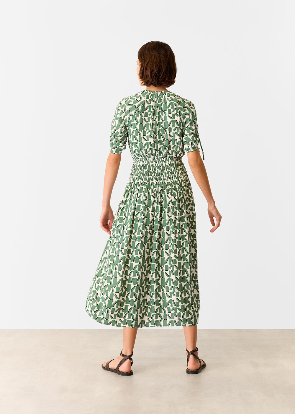 Abstract Squares Midi Dress