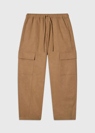 Petite Utility Cotton Barrel Trouser
