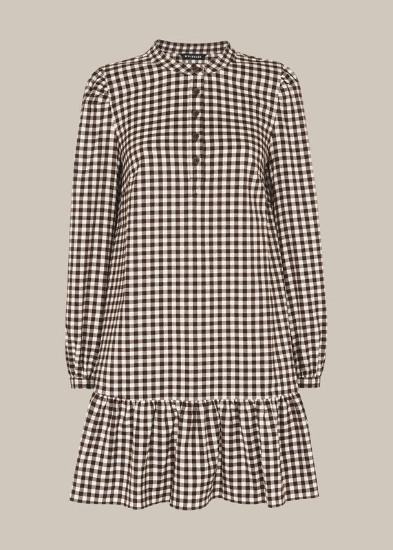 Brown Gingham Dress
