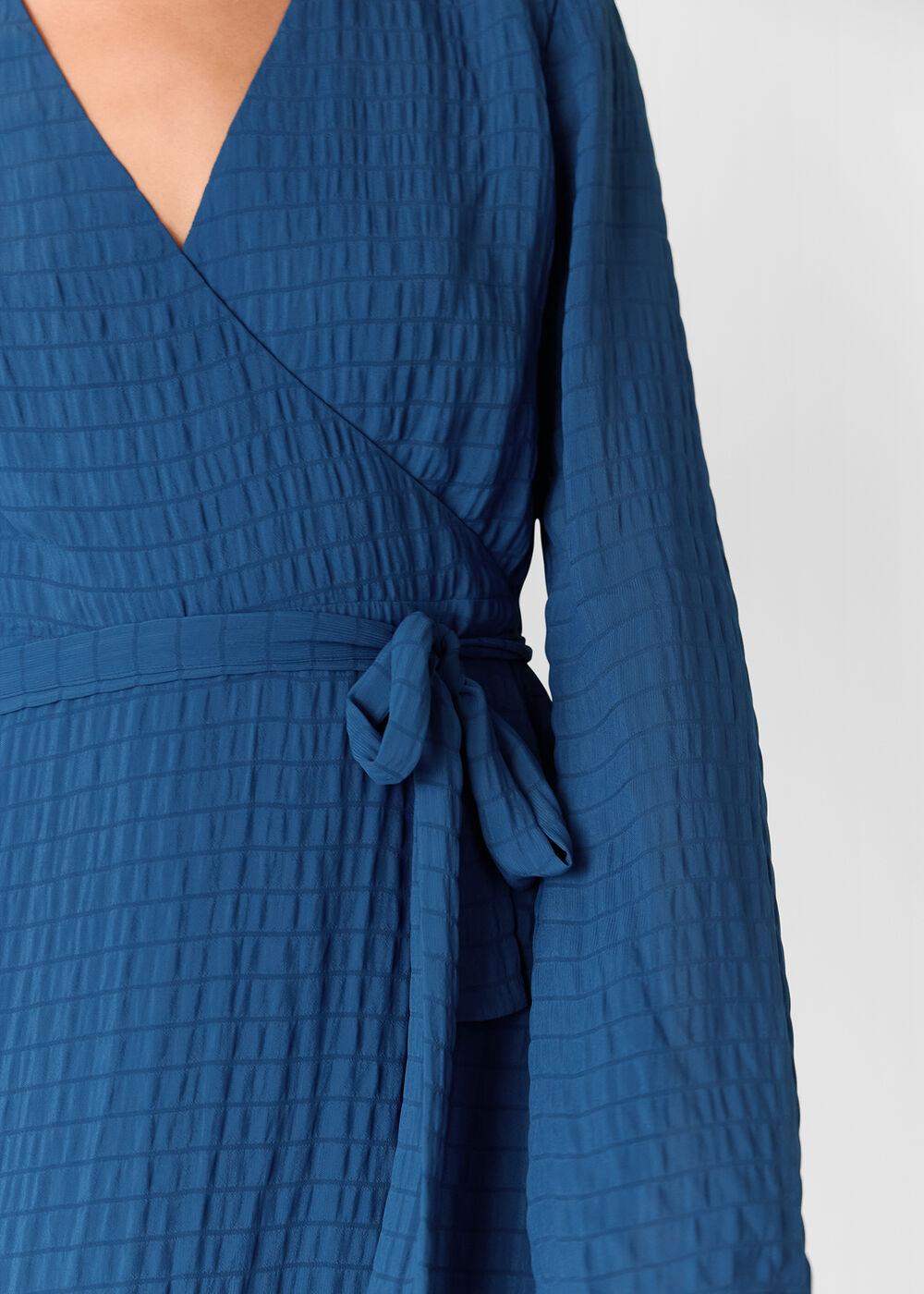 Alex Textured Wrap Midi Dress