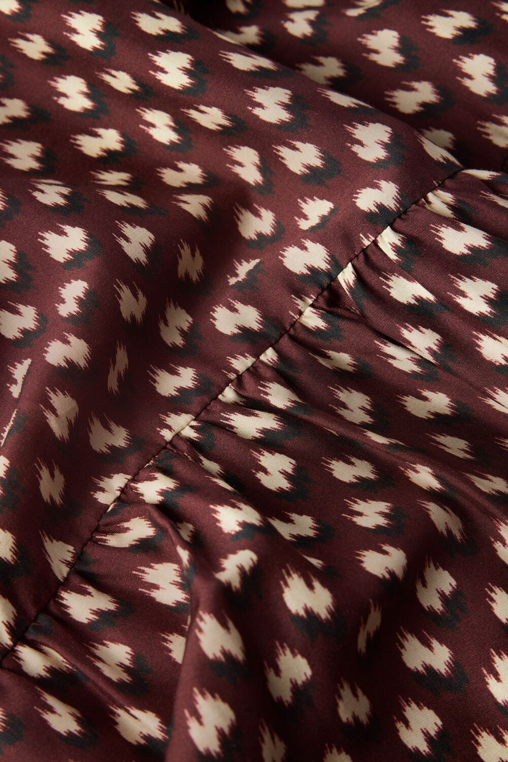 Brown Ikat Spot Midi Dress