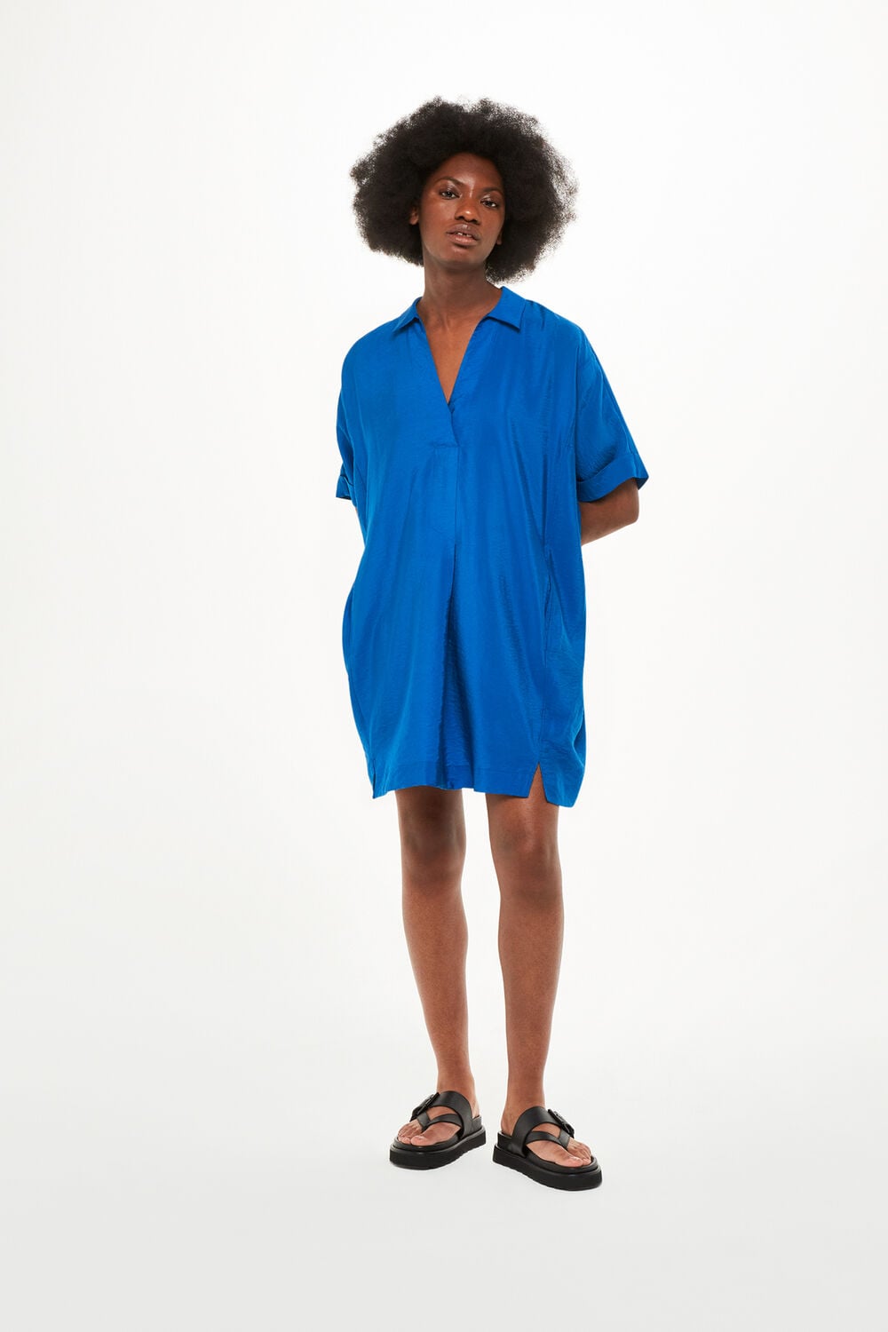 Blue Melanie Relaxed Shirt Dress