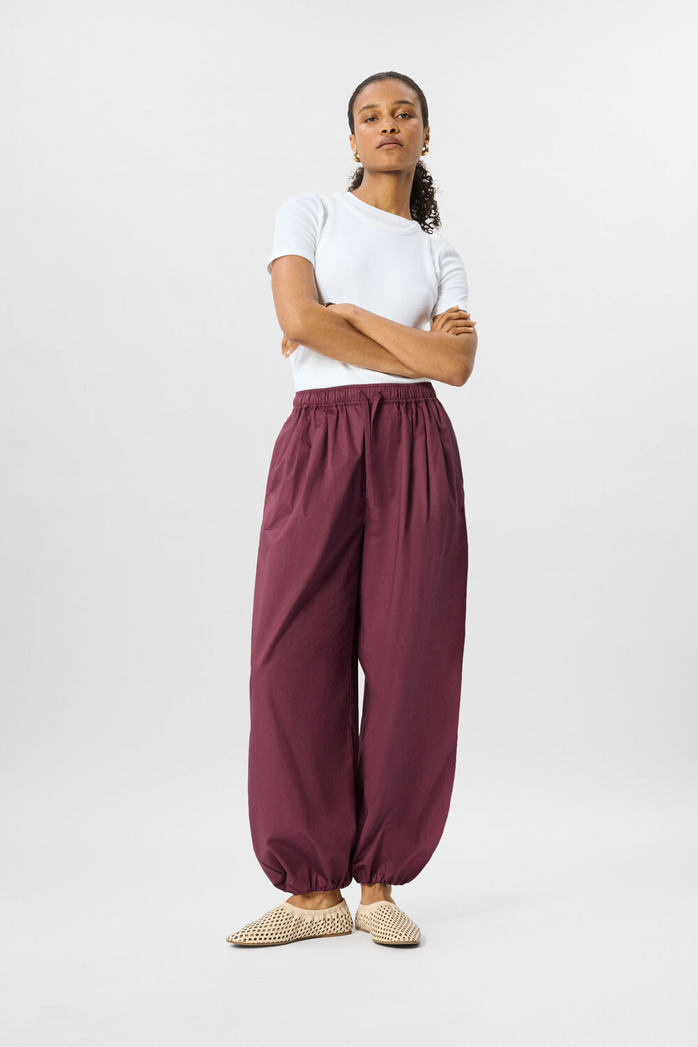Fig Cotton Balloon Trouser