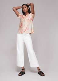Map Print Silk Mix Shirt