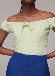 Button Front Linen Skirt
