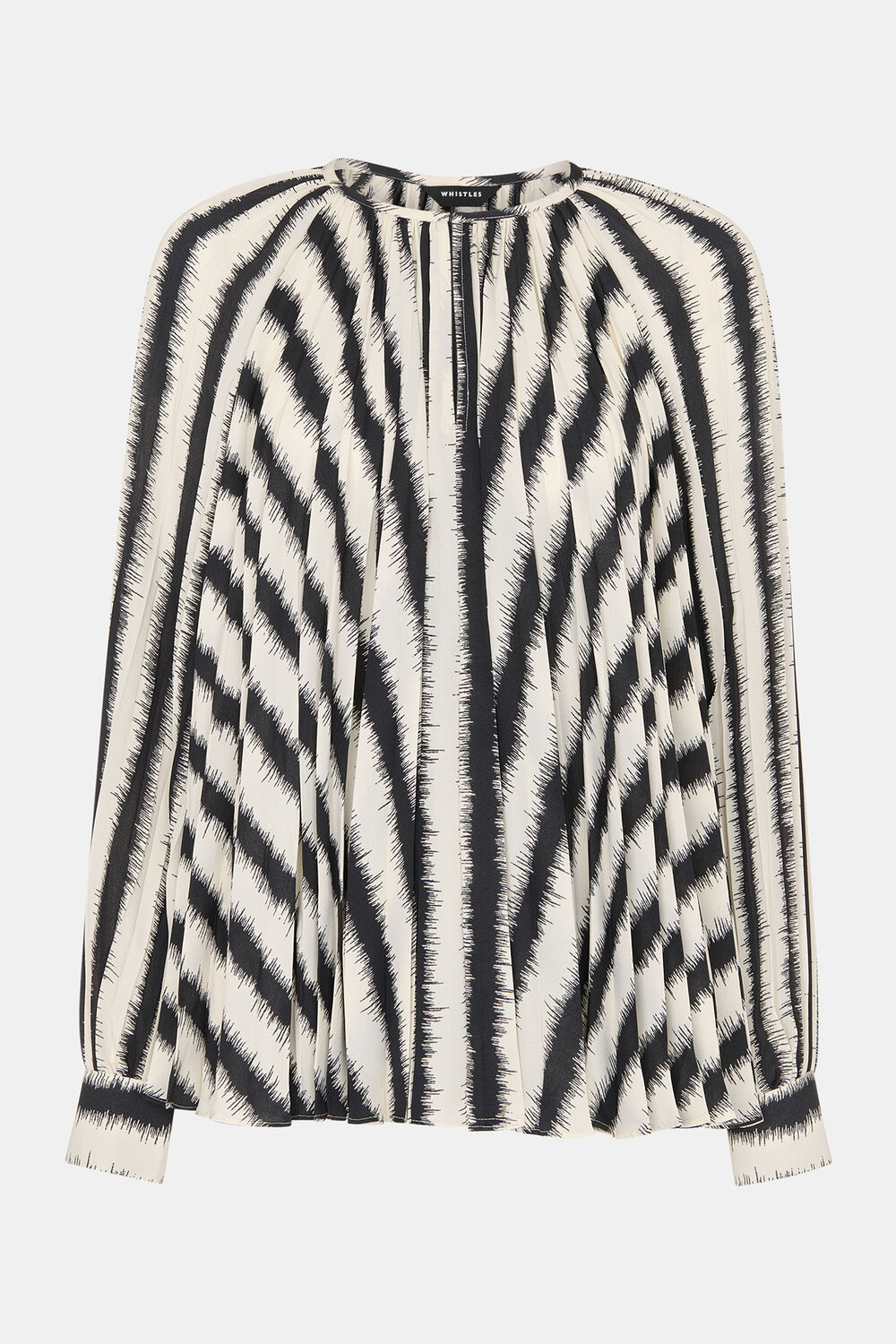 Hazy Stripe Pleated Blouse