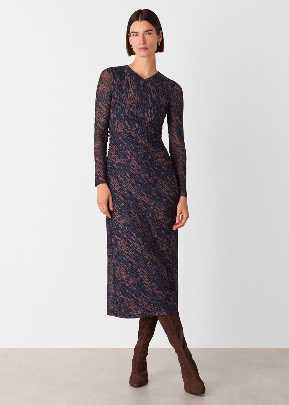Abstract Marks Mesh Dress