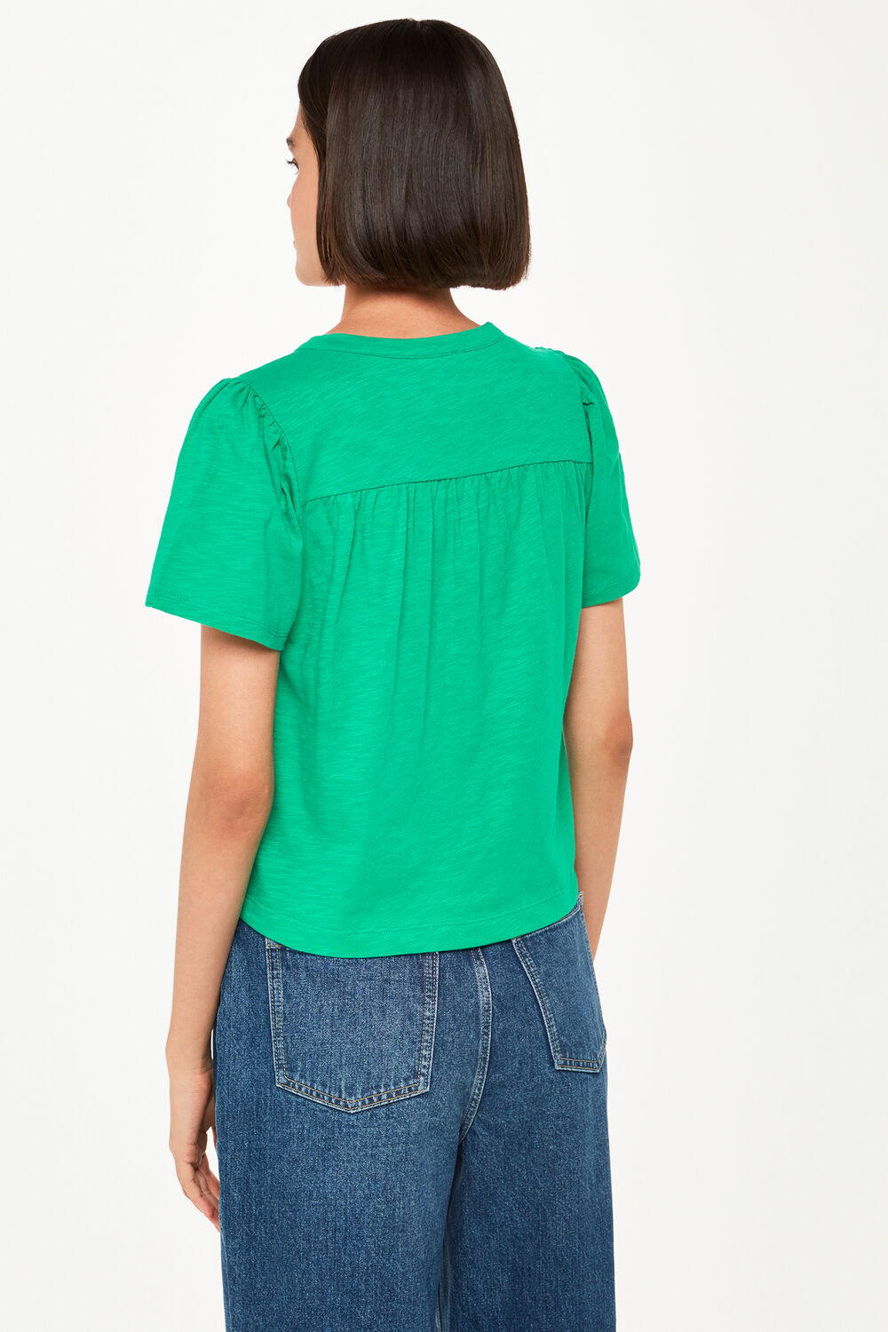 Maeve V-Neck Button Front Tee
