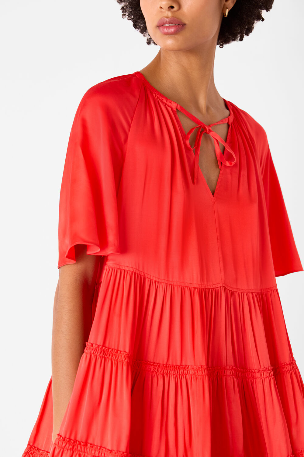 Satin Trapeze Mini Dress