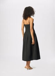 Linen Blend Waisted Midi Dress