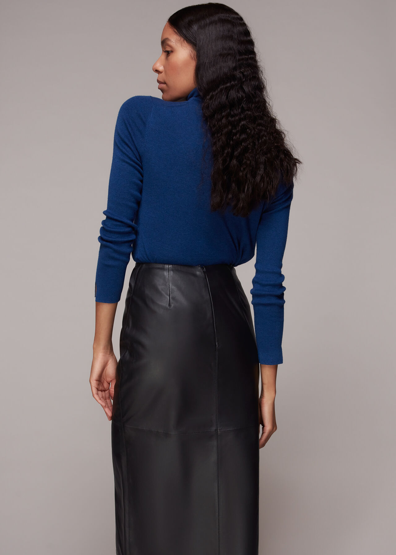 Tie Side Leather Skirt