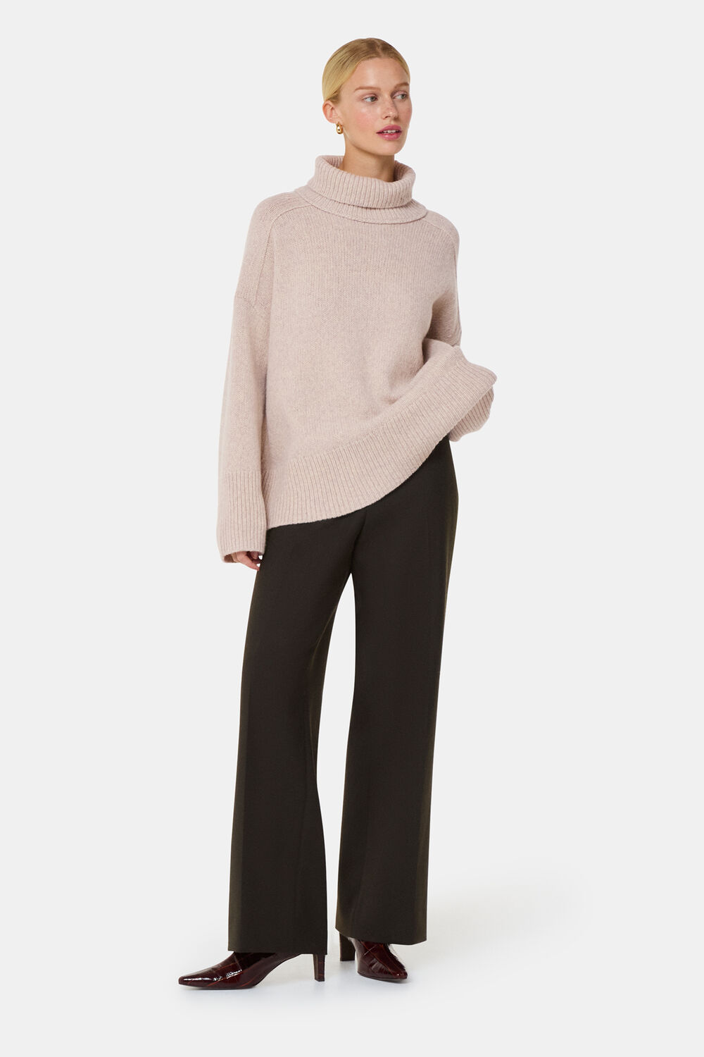 Ivory Wool Turtleneck Sweater