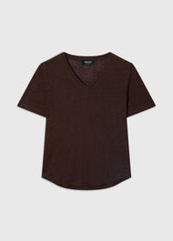 Linen V Neck T-Shirt