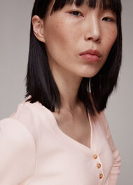 Paiton Ribbed Button Front Top