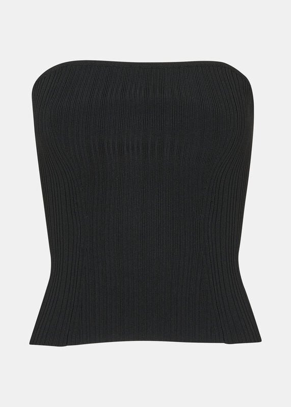 Black Knitted Bandeau Top