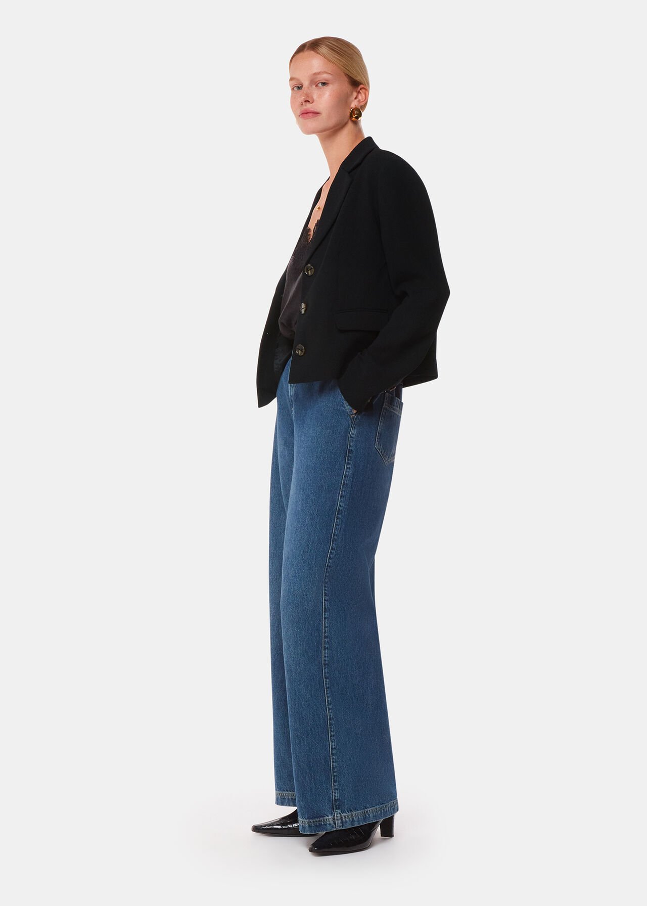 Tailored Short Crepe Blazer