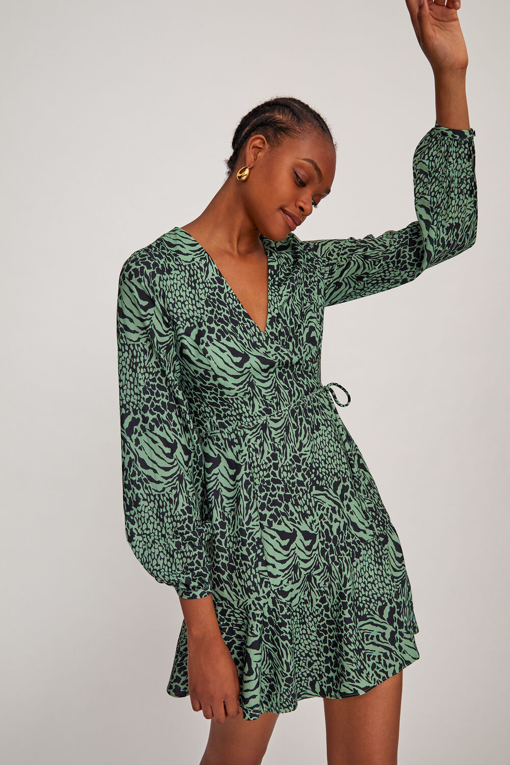 Zebra Print Wrap Dress