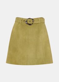 Suede Belted Mini Skirt