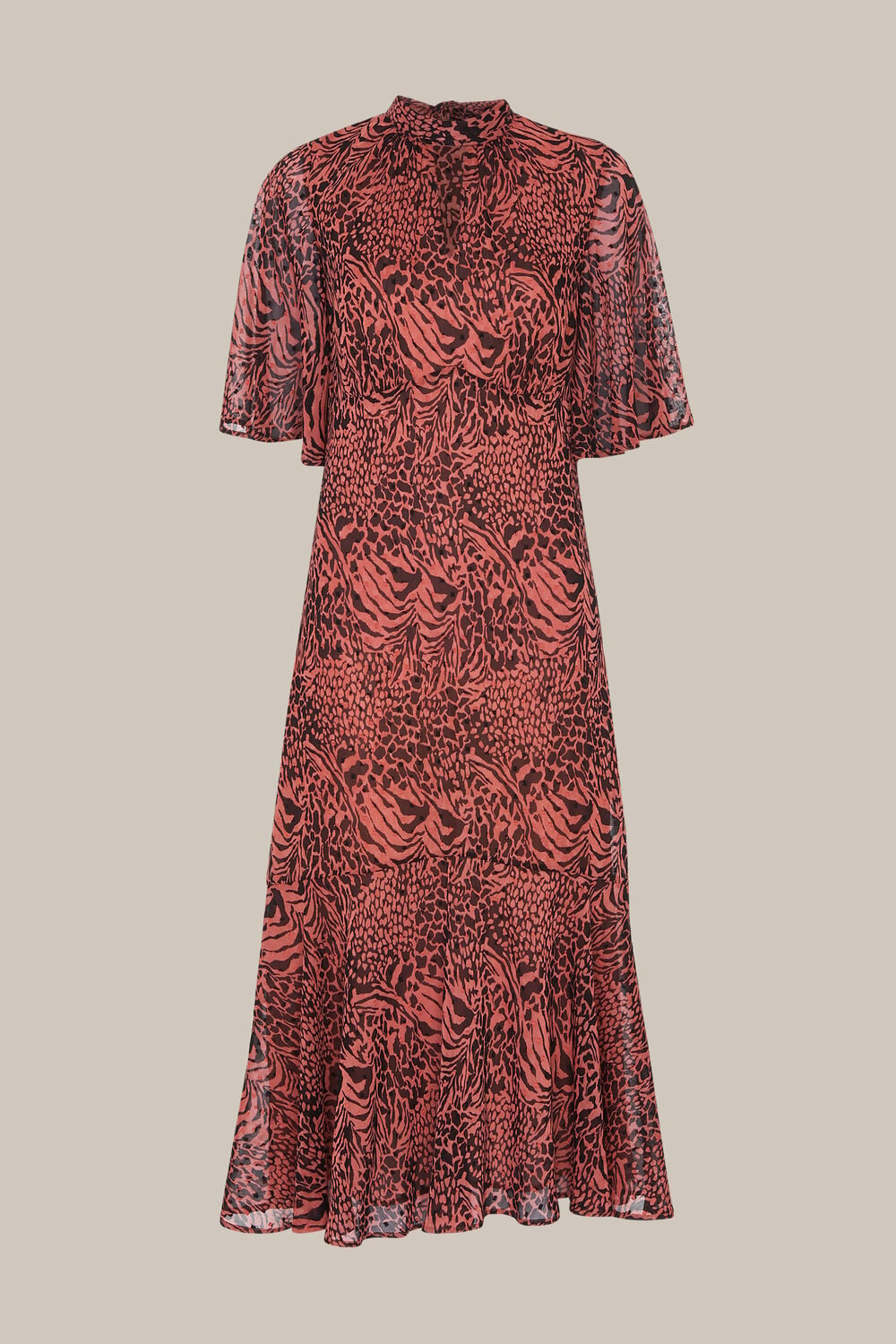 Desert Zebra Print Midi Dress