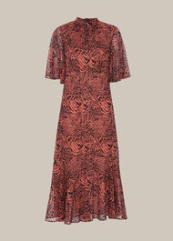 Desert Zebra Print Midi Dress