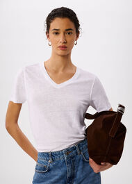 Linen V Neck T-Shirt