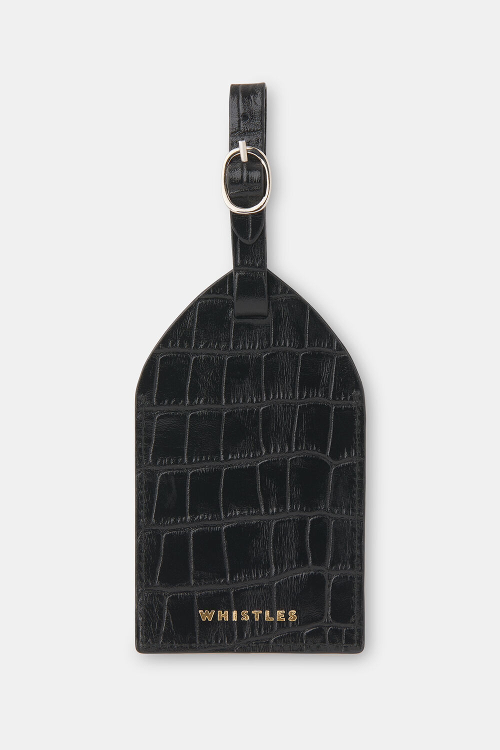 Black Shiny Croc Luggage Tag